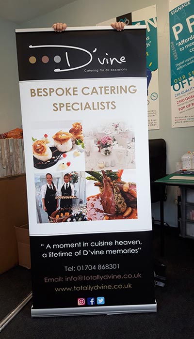 dvine catering roller banner