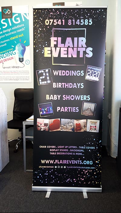 flair events roller banner