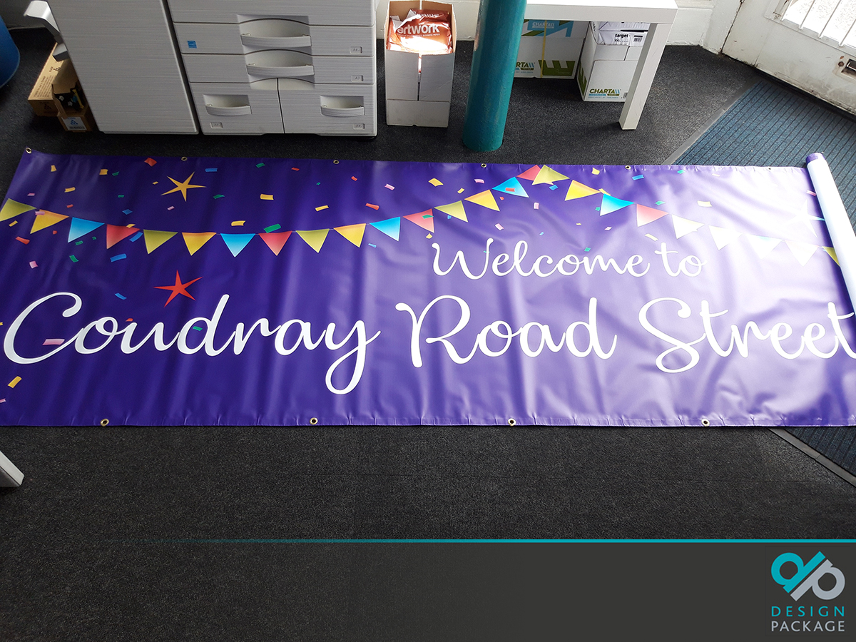 Coudray Road jubilee street PVC banner